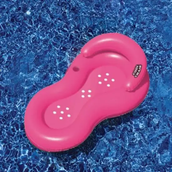 62.5" Inflatable Pink Cool Chair Water Lounge Chair with Holes {4}