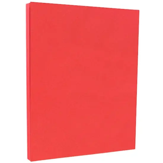 JAM Paper Recycled 8.5" x 11" 65lb. Cover Cardstock Pack, 250 Sheets Red {1}