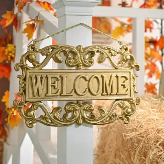 15" Gold Welcome Sign Wall D&eacute;cor by Ashland&reg; {3}