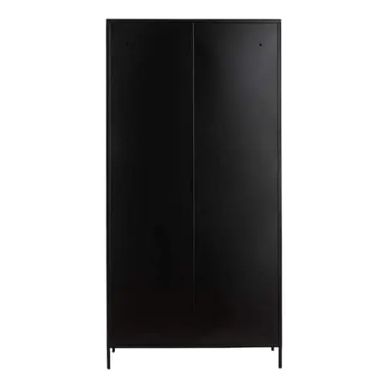 Hello Honey&reg; Black Solstice Tall Metal Curio Storage Cabinet with Arched Glass Doors {5}
