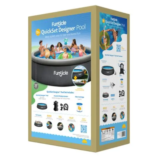 Funsicle 13ft. QuickSet Designer Pool Above Ground Inflatable Pool Set {4}