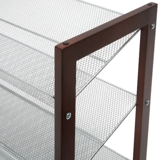 Organize It All Espresso 3 Tier Mesh Shelf Shoe Rack {6}