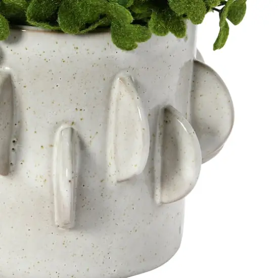 Hello Honey&reg; 5.5" Antique White Reactive Glaze Handmade Stoneware Planter {3}