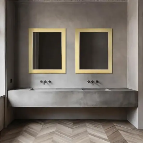 Head West White & Gold Framed Bevel Vanity Accent Mirror - 33" x 27" {10}