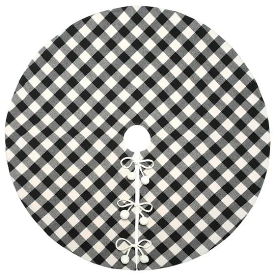 52" General Store Collection Black & White Plaid Tree Skirt {1}