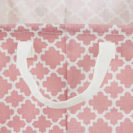 DII® Extra Large Lattice PE-Coated Cotton Polyester Laundry Bin, 2ct. Rose {5}