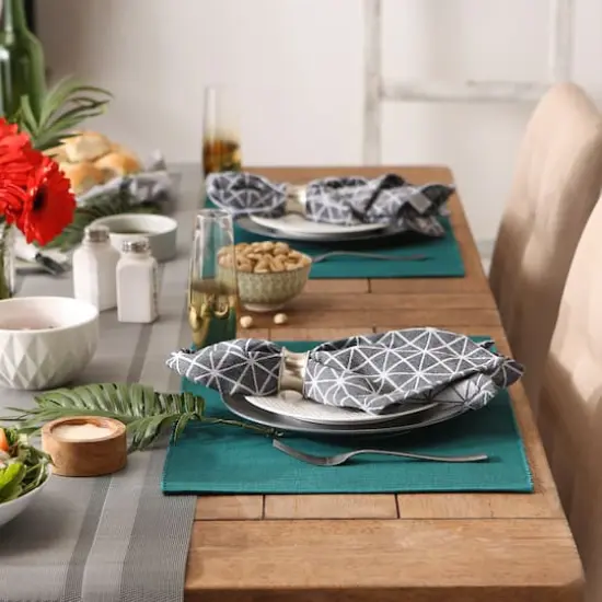 DII&reg; Ribbed Cotton Placemats, 6ct. Teal {4}