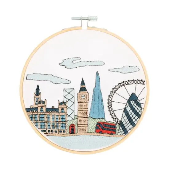 DMC&reg; London Intermediate Embroidery Kit with Hoop {1}