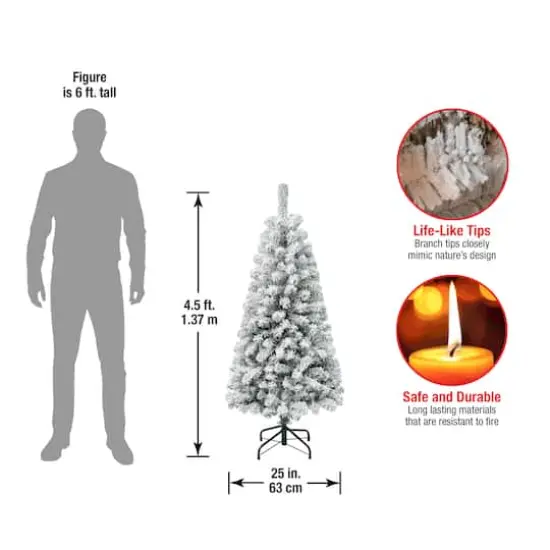 4.5ft. Unlit Flocked Acacia Artificial Christmas Tree {5}