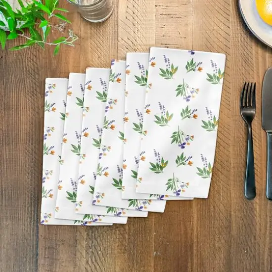 Spring Flower Bunches 10" x 10" Cotton Twill Napkin {4}
