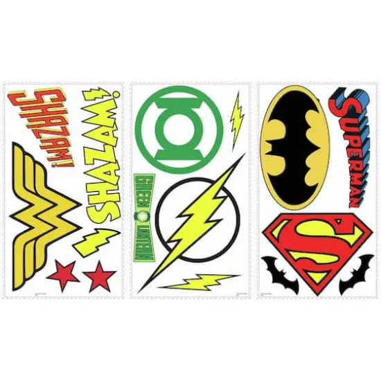 RoomMates DC Superhero Logos Peel & Stick Wall Decals {4}