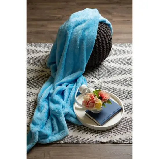 DII&reg; Fuzzy Fleece Throw 2 Pack Sea Breeze Blue {4}