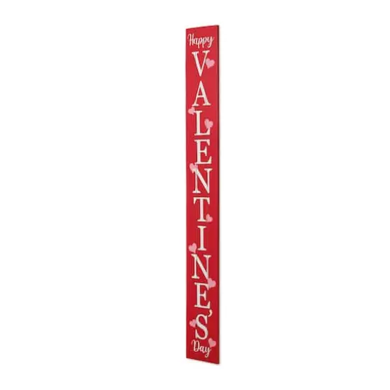 Glitzhome&reg; 5ft. Wooden Happy Valentine's Day Porch Sign {1}