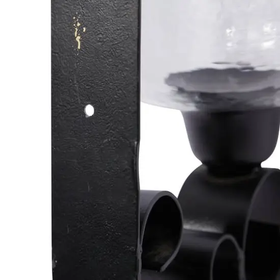 Black Iron Traditional Candle Wall Sconce, 21" x 10" x 7" {7}