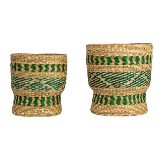 Hello Honey&reg; Green & Natural Verdant Seagrass Basket Set  {10}