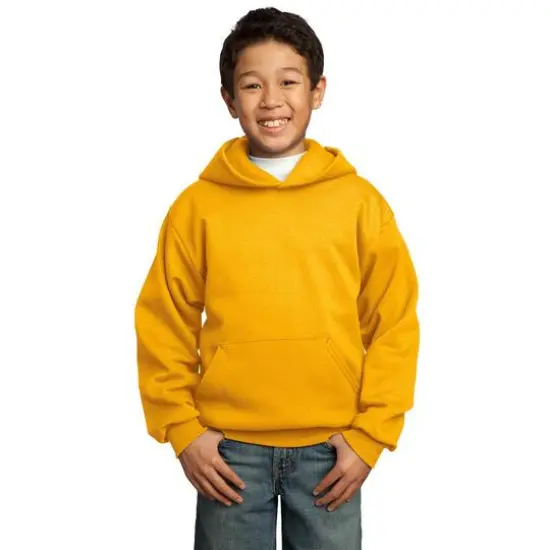 Port & Company® Colors Youth Core Fleece Pullover Hooded Sweatshirt Gold {3}