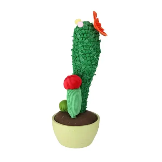 12" Mixed Plush Cactus Plant in Faux Ceramic Pot {4}
