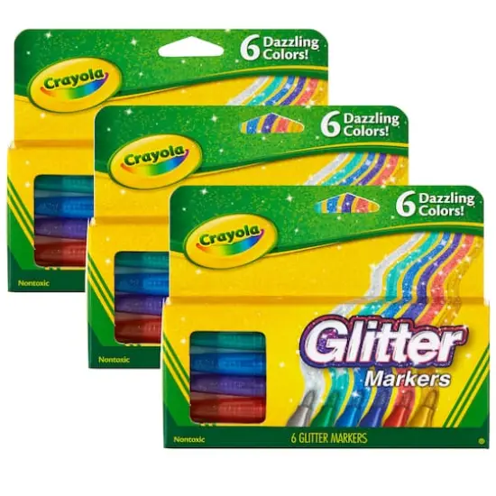 Crayola&reg; Glitter Markers, 3 Packs of 6 {1}