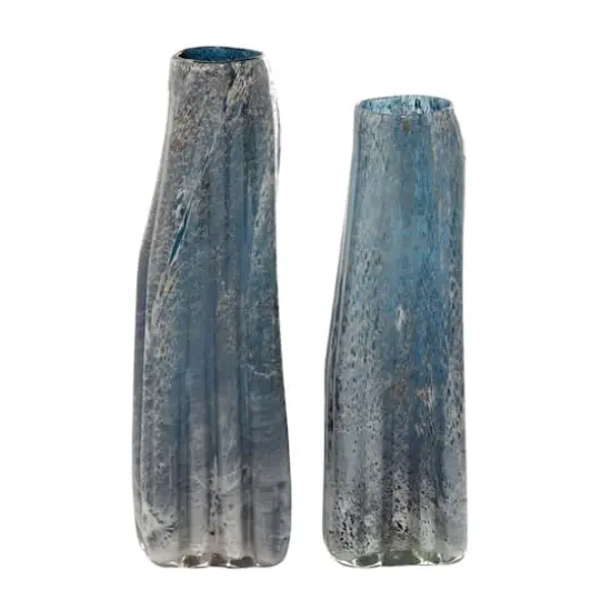 Blue Glass Contemporary Vase Set {1}