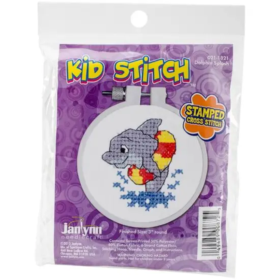 Janlynn&reg; Kid Stitch Dolphin Splash Stamped Cross Stitch Kit {3}