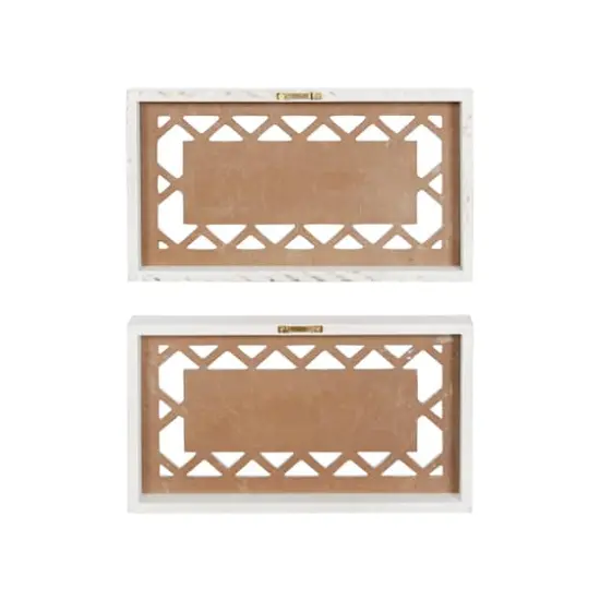 Set of 2 Beige Wood Farmhouse Sign Wall Decor, 12.25" x 7" {5}