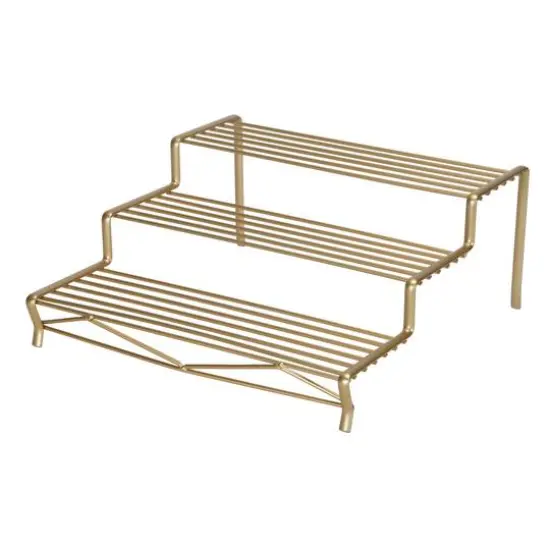 Kitchen Details 12" Geode 3-Tier Spice Rack Satin Gold {2}
