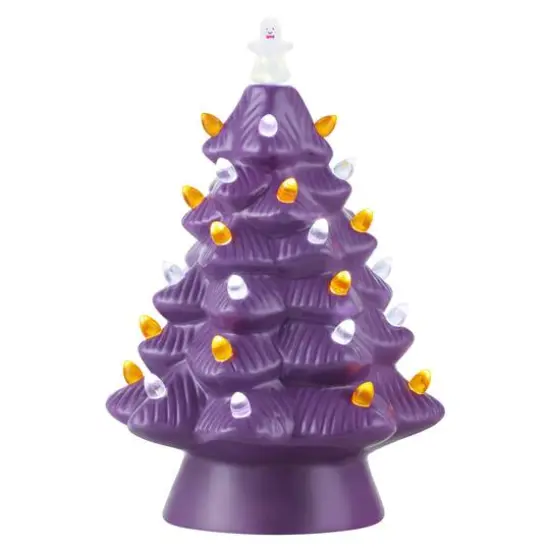 Mr. Halloween 11.7" Purple Ceramic Tree {1}