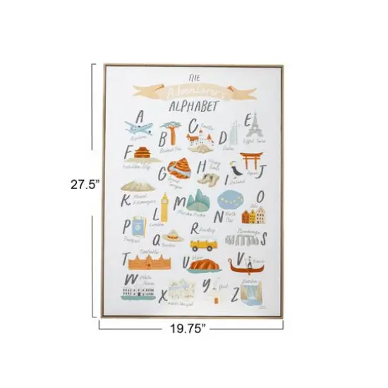 Hello Honey&reg; Adventurer's Alphabet Canvas Framed Wall D&eacute;cor {6}