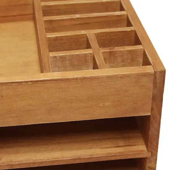 Elegant Designs Natural Wood Cubbies & Letter Tray Desk Organizer {7}