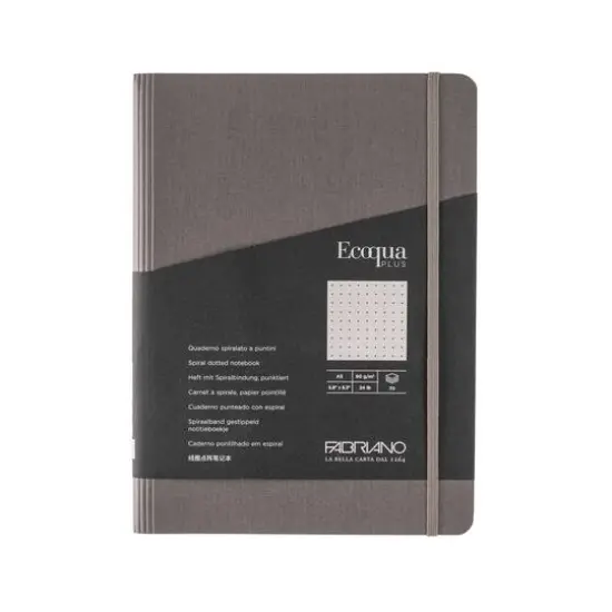 Fabriano&reg; Ecoqua Plus Dotted A5 Hidden Spiral-Bound Notebook Gray {4}