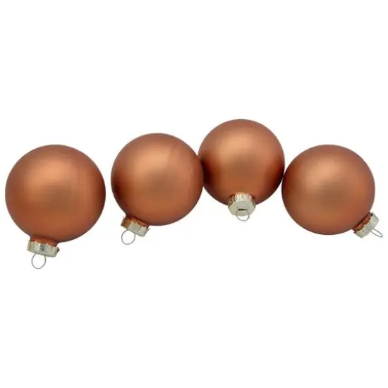 9ct. 2.5" Bronze 2-Finish Glass Ball Christmas Ornaments {8}