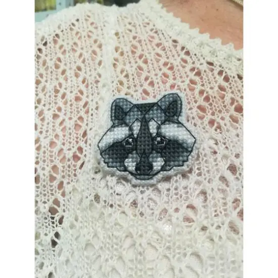 Oven Badge-Racoon Cross Stitch Kit {3}