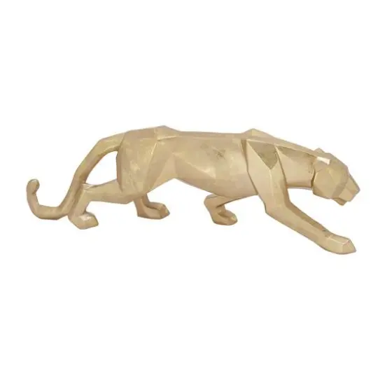 CosmoLiving by Cosmopolitan 18" Gold Leopard Sculpture {5}