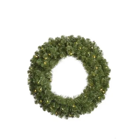 84" Warm White LED Grand Teton Pine Wreath {1}