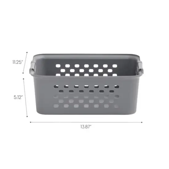 Iris&reg; Gray Medium Organizer Storage Basket, 4 Pack {3}