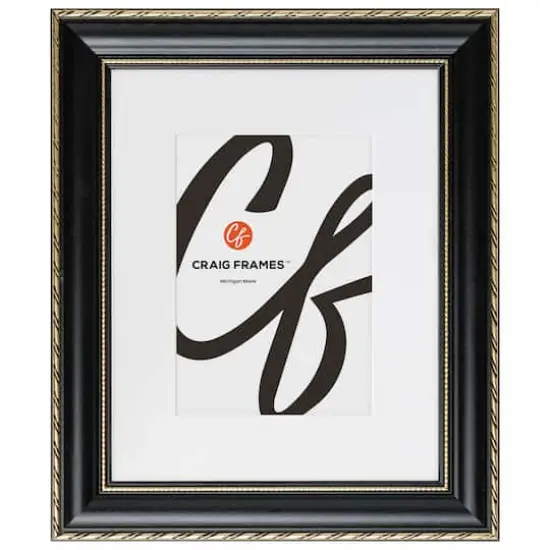 4 Pack Craig Frames Victoria Black & Gold Picture Frame with Mat {3}
