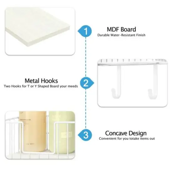 NEX™ White Wall-Mounted T-Leg and Y-Leg Ironing Board Holder {4}