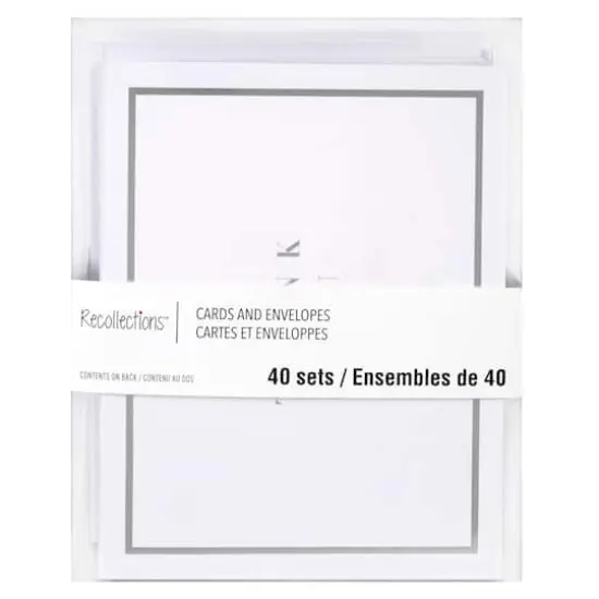 Silver Thank You Cards & Envelopes by Recollections&trade;, 4.25" x 5.5" {1}