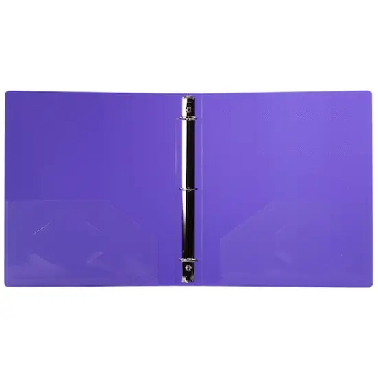 JAM Paper Glass Twill Plastic 3-Ring Binder Purple {6}