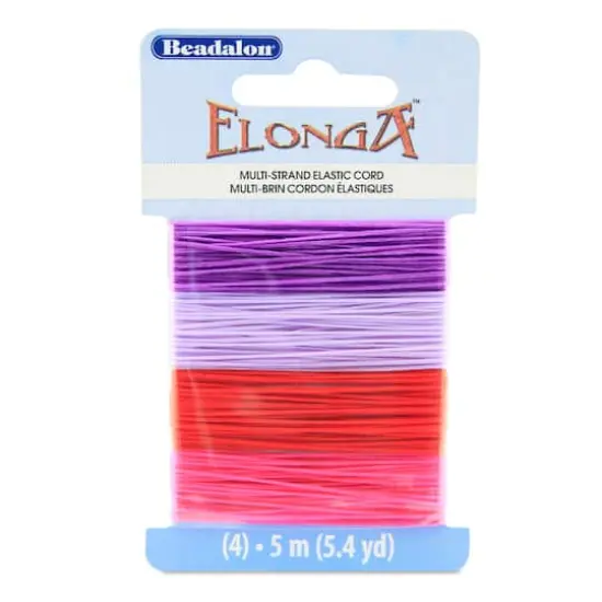 Beadalon&reg; Elonga&trade; 0.7mm Colored Stretch Cord Lilac/Purple/Red/Pink {1}