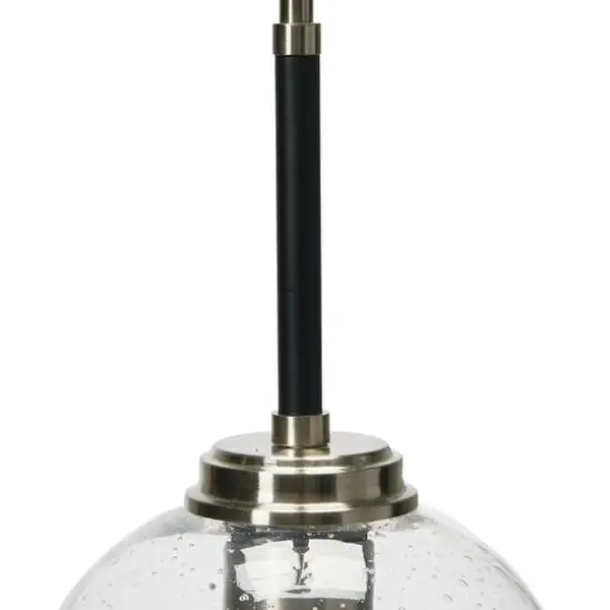 Hello Honey® Robert Stevenson Lighting Landry 11" Black & Nickel Seedy Glass & Metal Ceiling Light {11}
