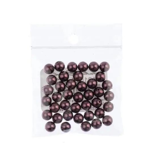 Preciosa Maxima 6mm Glass Nacre Pearls, 40ct. Light Burgundy {3}