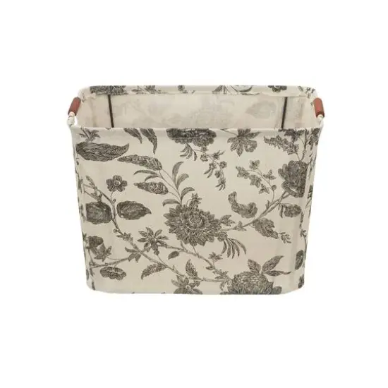 Household Essentials Storage Bin with Wood Handles (Medium, Floral) {6}