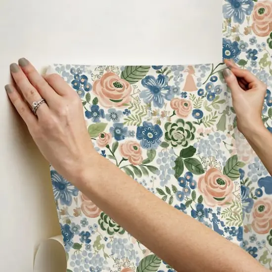 RoomMates Disney&reg; Princess Watercolor Floral Peel & Stick Wallpaper Blue {7}