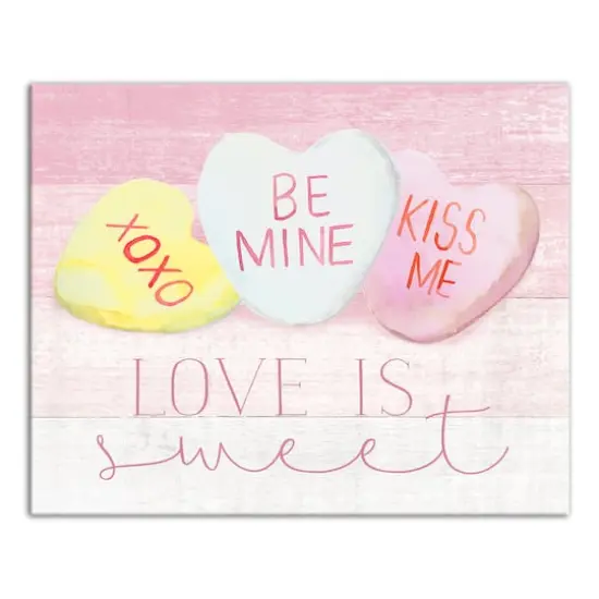 Love Is Sweet Candy Hearts Canvas Wall Art {1}