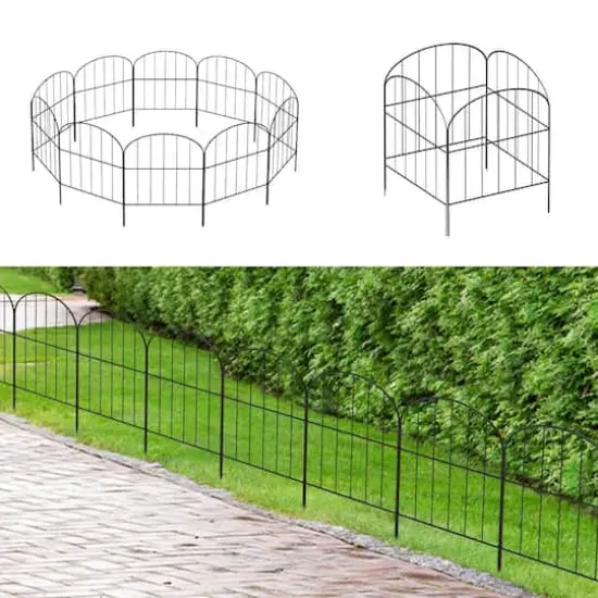 NEX 47ft. Black Decorative Arch Garden Fence {1}