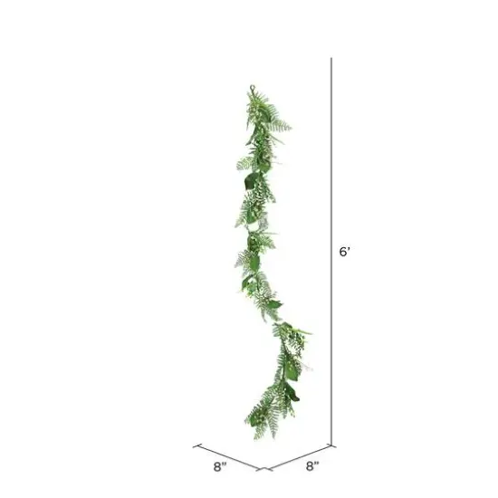 6ft. White Flowers Greenery Garland {3}