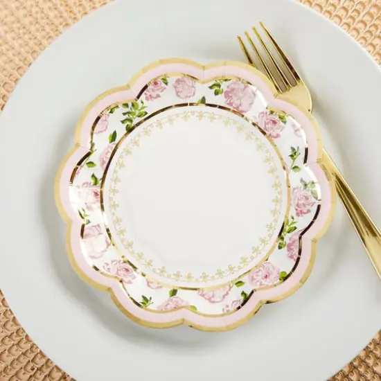 Kate Aspen&reg; 7" Pink Tea Time Whimsy Paper Plates, 32ct. {8}