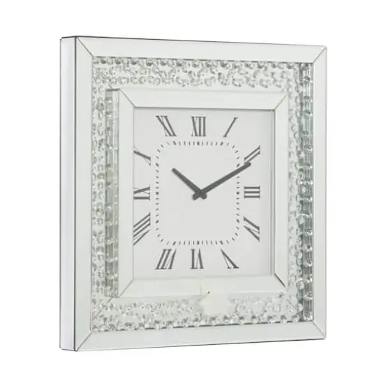 Silver Glam Wood Wall Clock, 20" x 20" {3}