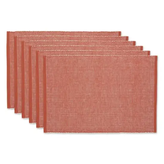 DII&reg; 2-Tone Ribbed Placemats, 6ct. Red and white {1}